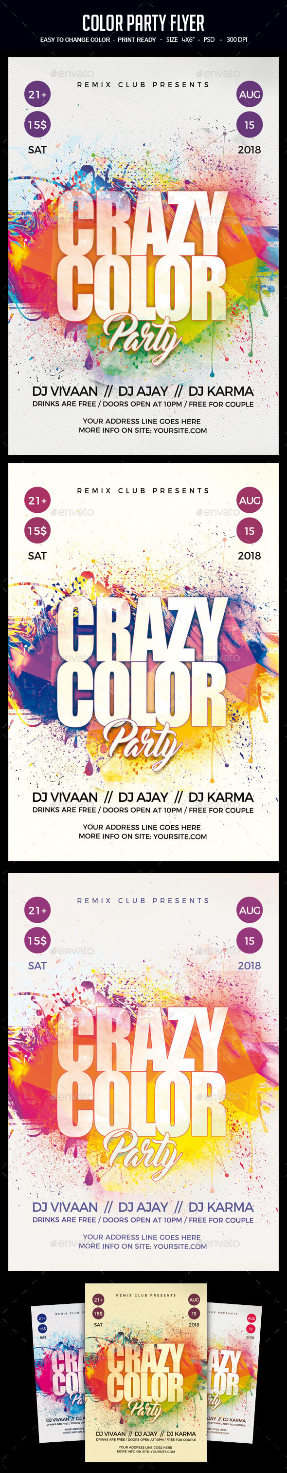 Color Party Flyer - Clubs & Parties Events