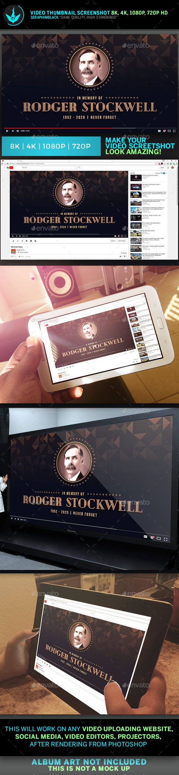 Art Deco Funeral YouTube Video Artwork Template - YouTube Social Media