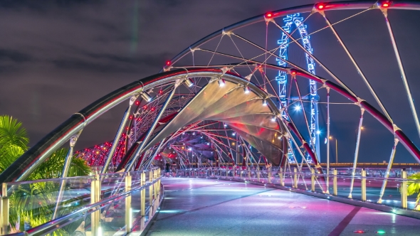 The Helix Bridge in Singapore. August 2017 alt