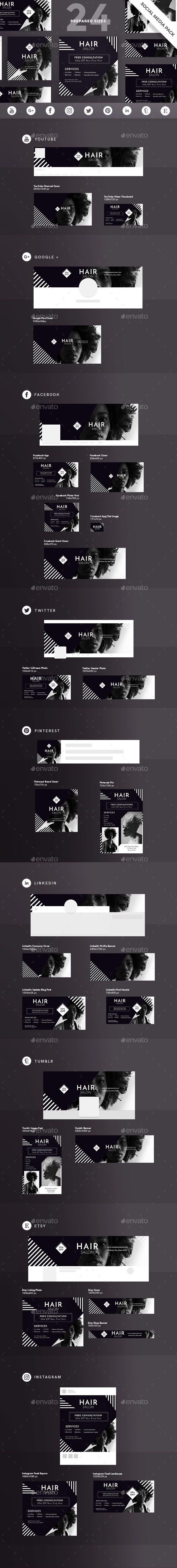Hair Salon Social Media Pack - Miscellaneous Social Media