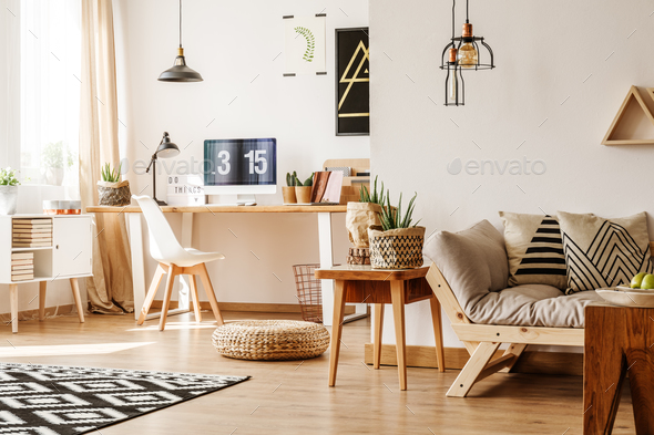 Modern loft with natural accessories - Stock Photo - Images