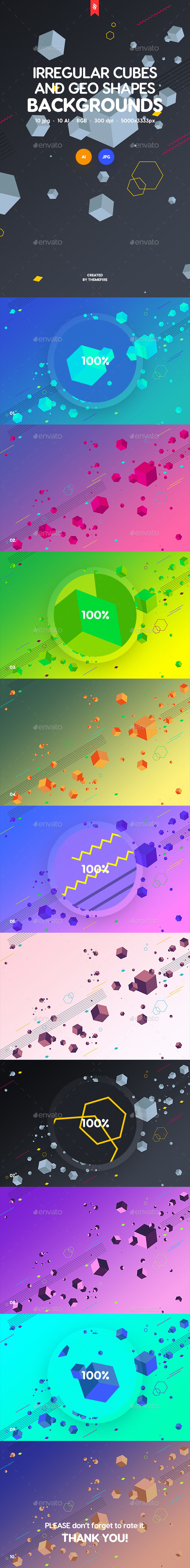 GraphicRiver Irregular Cubes and Geometric Shapes Backgrounds 21149163 GraphicRiver Irregular Cubes and Geometric Shapes Backgrounds 21149163