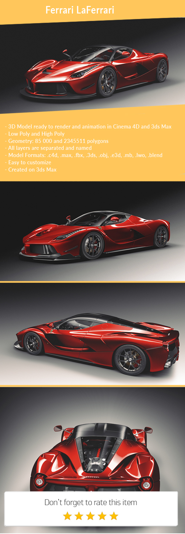 3DOcean Ferrari F70 LaFerrari 2014 21150008 3DOcean Ferrari F70 LaFerrari 2014 21150008