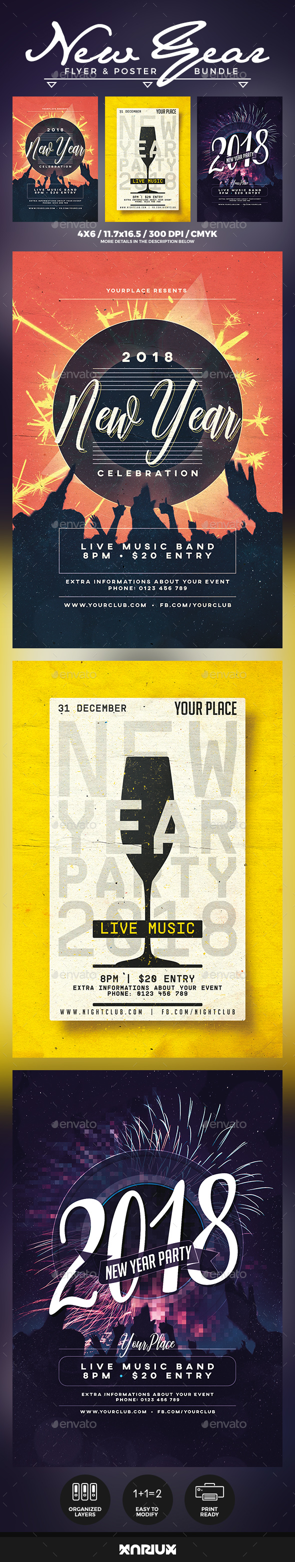 GraphicRiver New Year Flyer & Poster Bundle 21150519 GraphicRiver New Year Flyer & Poster Bundle 21150519