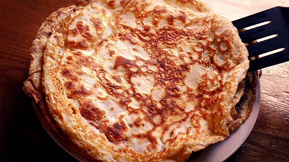 Pancakes Served Piled on Plate alt