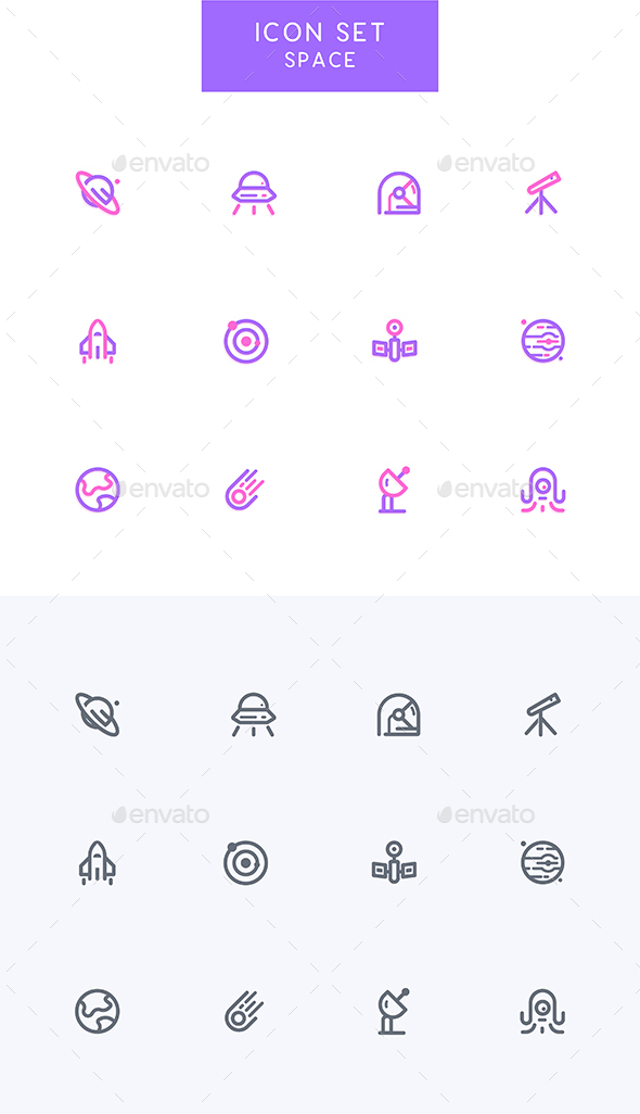 GraphicRiver Space Galaxy Planet Icons Set 21151007