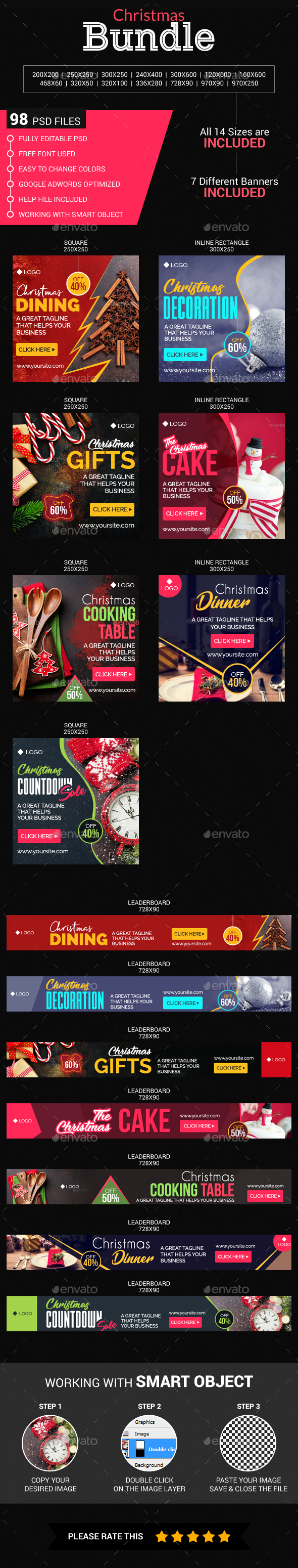 Christmas banners bundle - Banners & Ads Web Elements