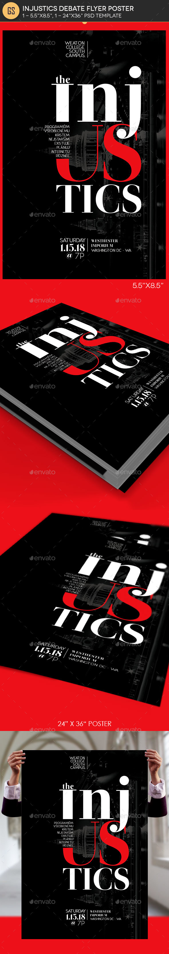Injustics Debate Flyer Poster Template - Miscellaneous Events