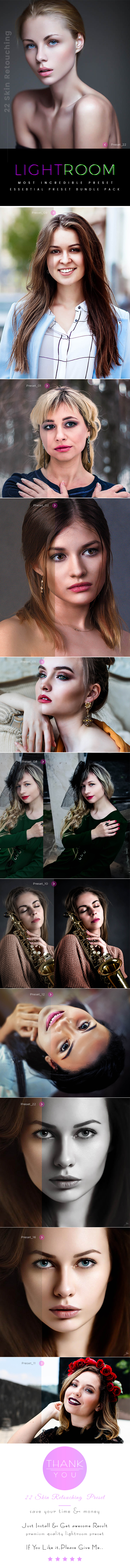 22 Skin Retouching Preset - Lightroom Presets Add-ons