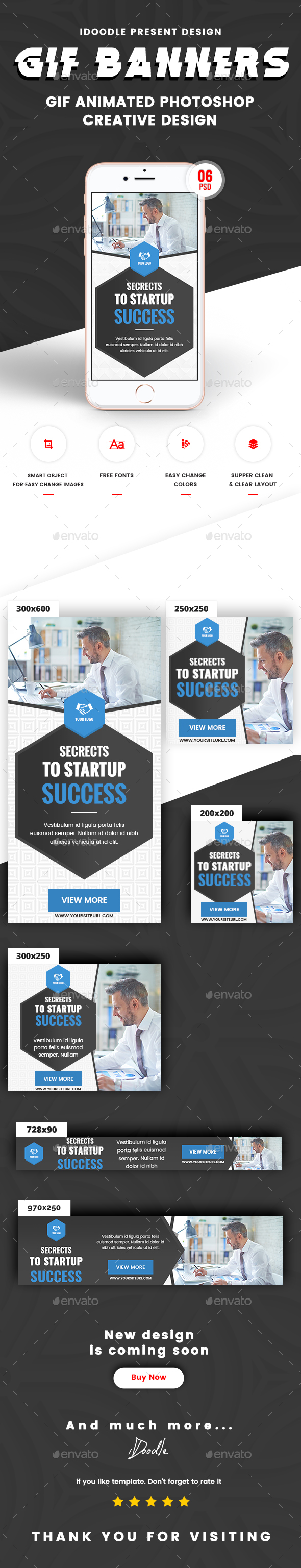 Animated GIF Multipurpose, Business, Corporate Banners Ad - Banners & Ads Web Elements