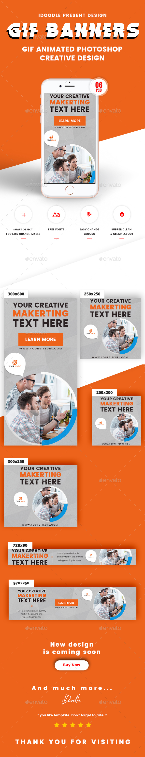 Animate GIF Multipurpose Banners Ads - Banners & Ads Web Elements