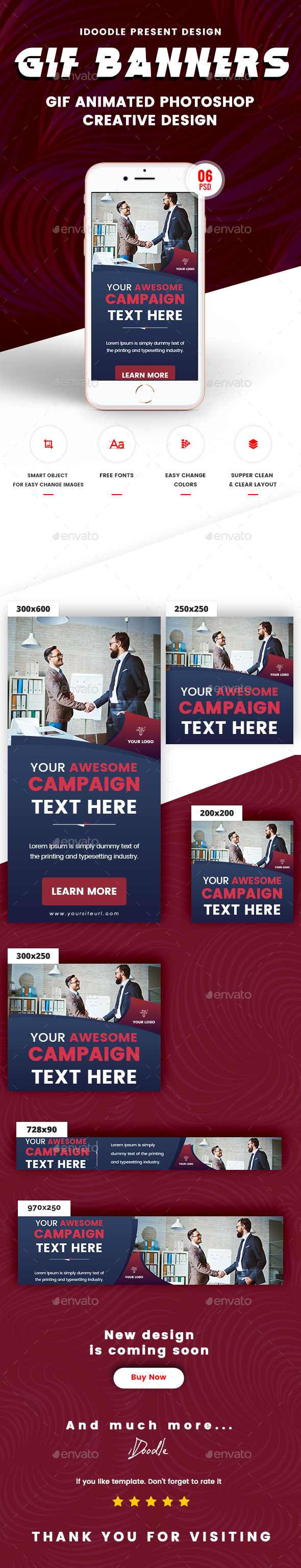 Animated GIF Multipurpose Banner Ad - Banners & Ads Web Elements
