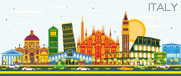 GraphicRiver Italy City Skyline with Color Landmarks Vector Illustration 21152885 GraphicRiver Italy City Skyline with Color Landmarks Vector Illustration 21152885