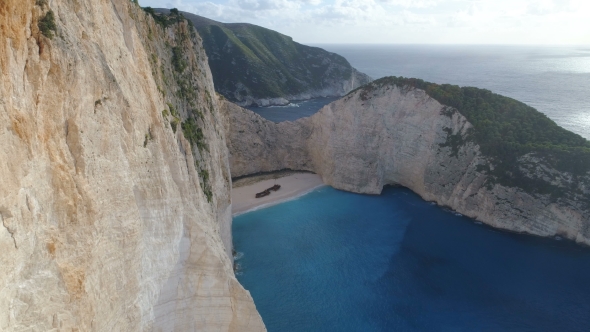 Aerial Footage Shipwreck Bay Navagio Beach, Zakynthos alt