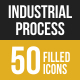 50 Industrial Process Filled Low Poly Icons