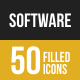 50 Software Development Filled Low Poly Icons