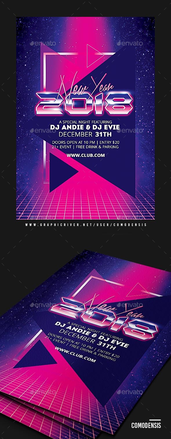 New Year 2018 Party Flyer - Clubs & Parties Events
