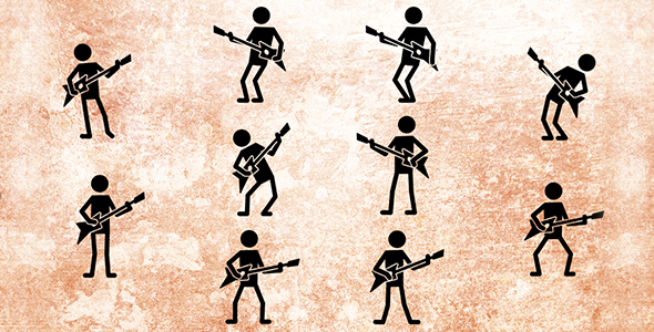 Stickman Playing Guitar Animation Pack