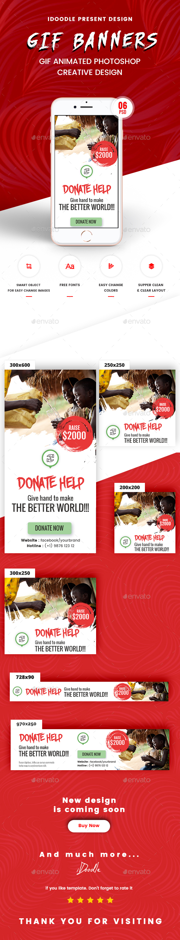 Animated GIF Nonprofit - NGO, Charity/Fundraising Banner Ads - Banners & Ads Web Elements