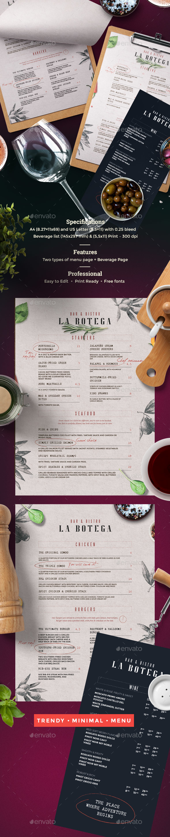 Rustic Menu - Food Menus Print Templates