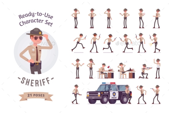 Sheriff Ready-to-Use Character Set - People Characters