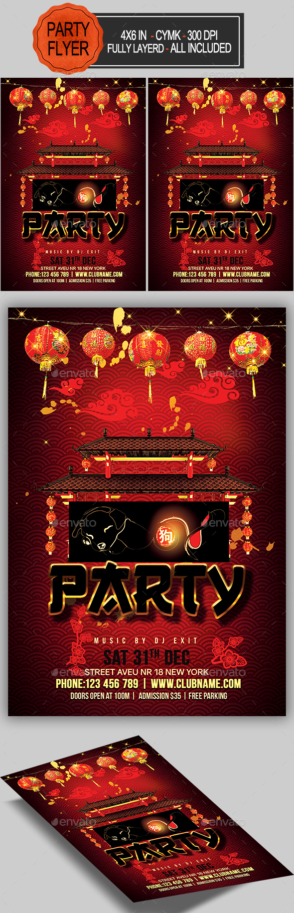 Chinese New Year Party Flyer - Holidays Events