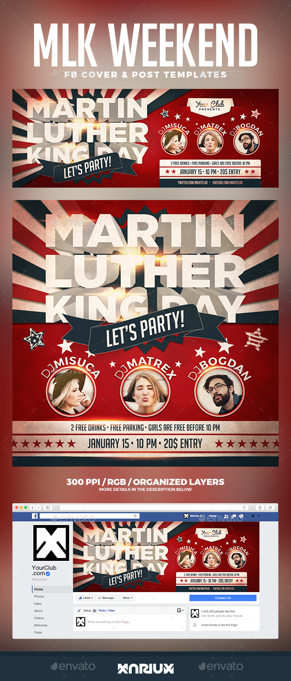 MLK Facebook Cover - Social Media Web Elements