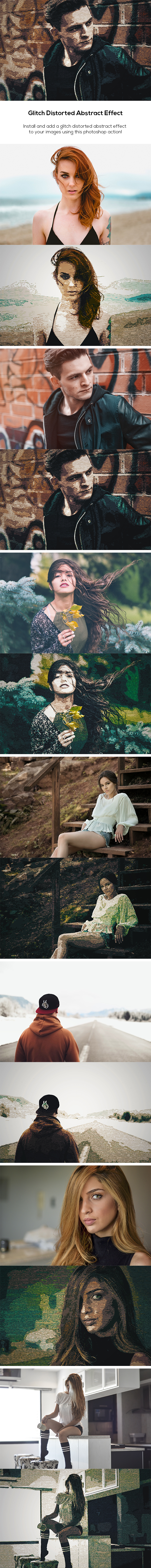 Glitch Distorted Abstract Effect - Photo Effects Actions