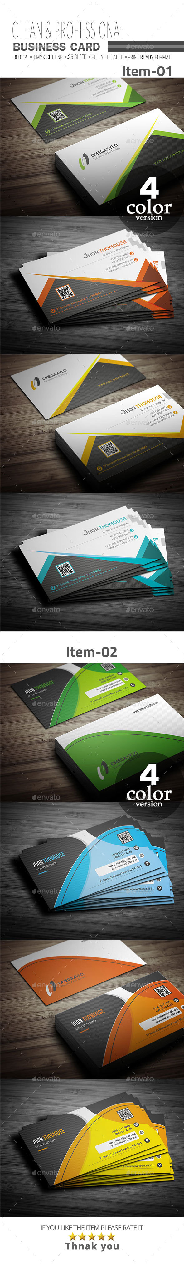 Business Card Bundle 2 In 1 - Corporate Business Cards