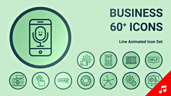 Customer Service Business Support Icon Set - Line Animated Icons