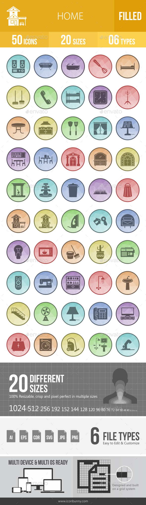 GraphicRiver 50 Home Filled Low Poly Icons 21157426 GraphicRiver 50 Home Filled Low Poly Icons 21157426
