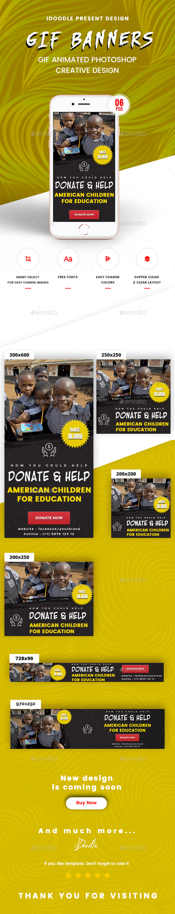 GraphicRiver Animated GIF Nonprofit NGO Charity Fundraising Banner Ads 21157427
