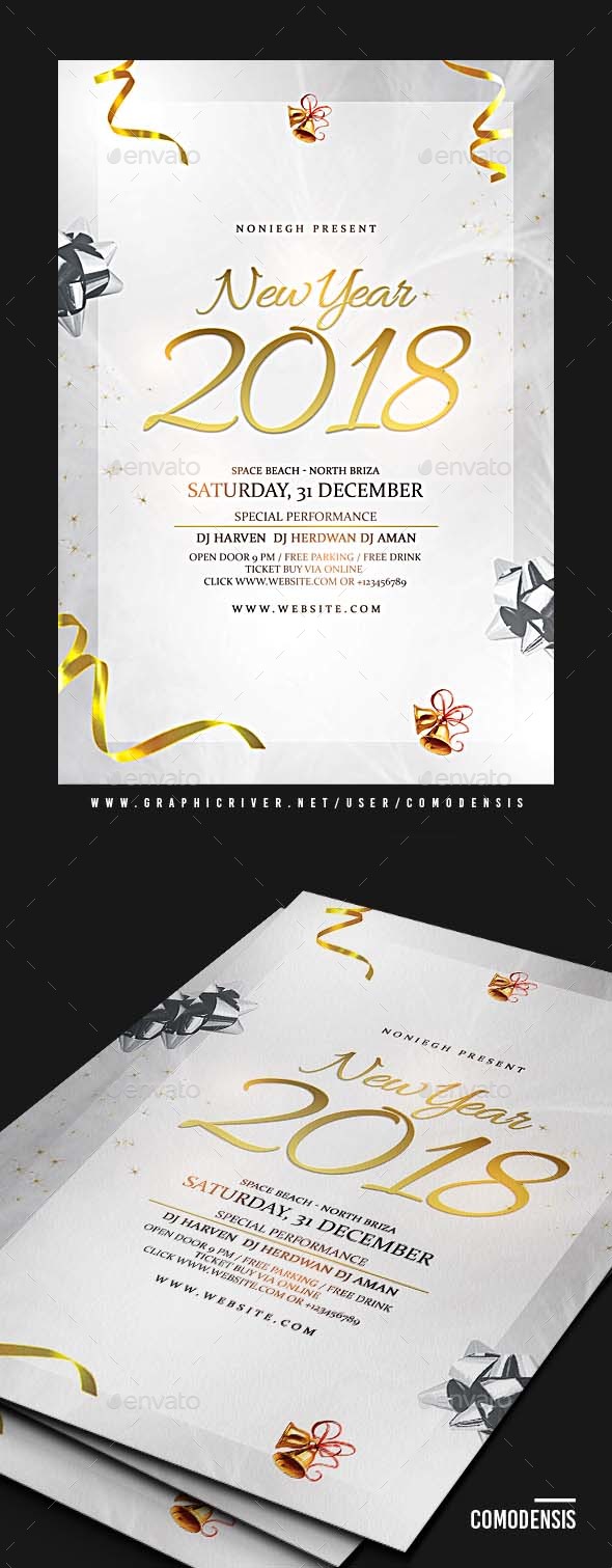 New Year 2018 Party Flyer - Clubs & Parties Events