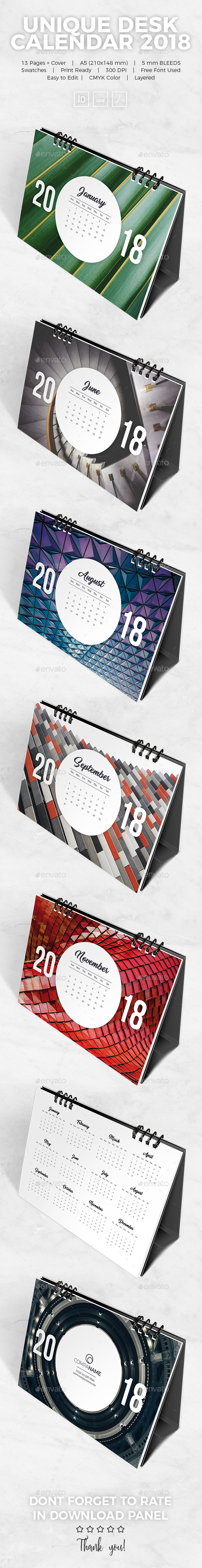 Unique Desk Calendar 2018 - Calendars Stationery
