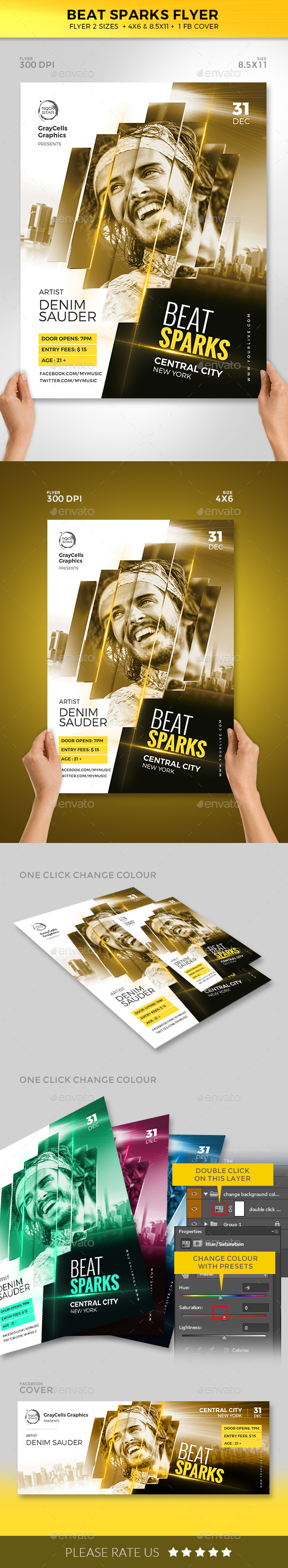 Beat Sparks Flyer - Clubs & Parties Events