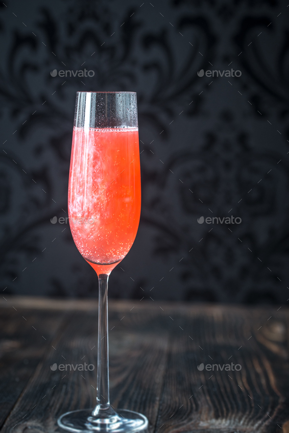 Glasses of champagne cocktail