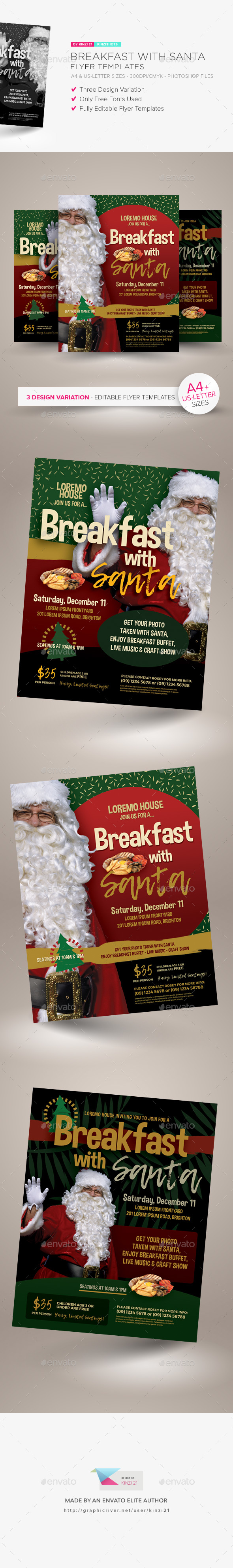 Breakfast With Santa Flyer Templates - Holidays Events