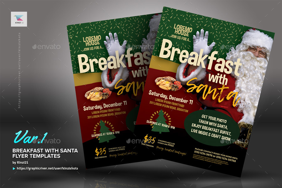 Breakfast With Santa Flyer Templates, Print Templates | GraphicRiver