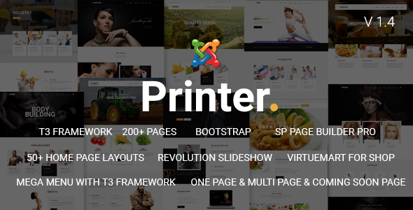 Printer - Responsive Multi-Purpose Creative Joomla Theme With Page Builder - Joomla CMS Themes