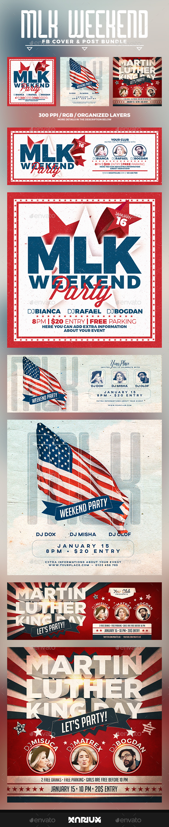 MLK Facebook Cover Bundle - Social Media Web Elements