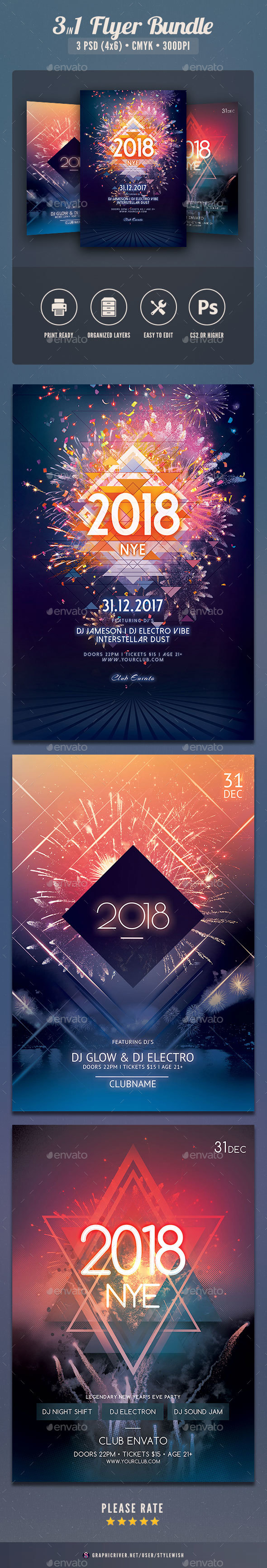 New Year Flyer Bundle Vol.11 - Clubs & Parties Events