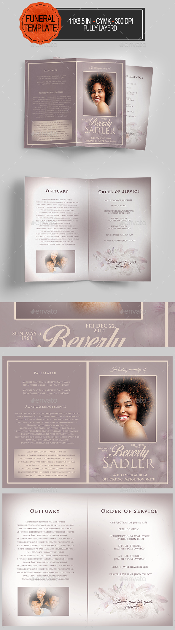 Funeral Program Template - Informational Brochures