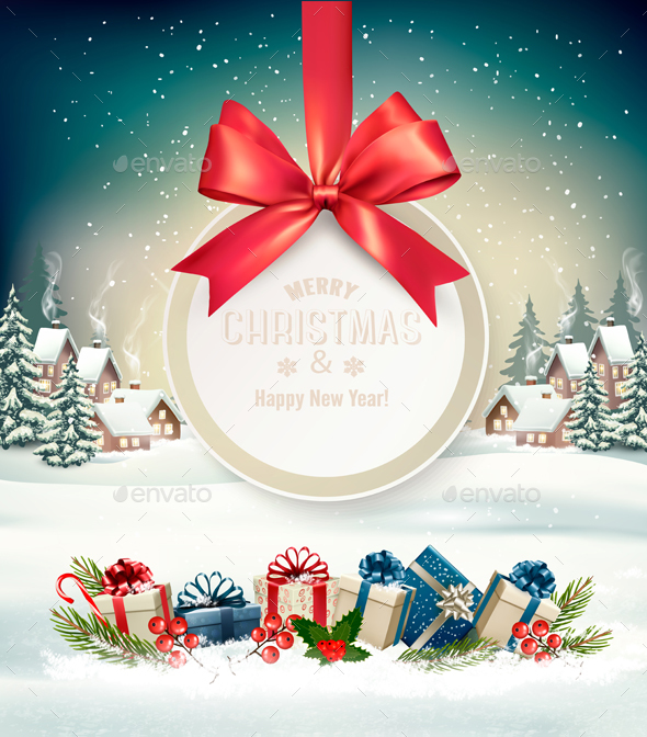 Stock Vector - GraphicRiver Christmas Holiday Background with Presents