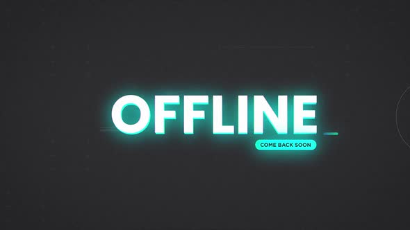 Offline Streaming Overlay Screen - Blue Neon, Motion Graphics | VideoHive