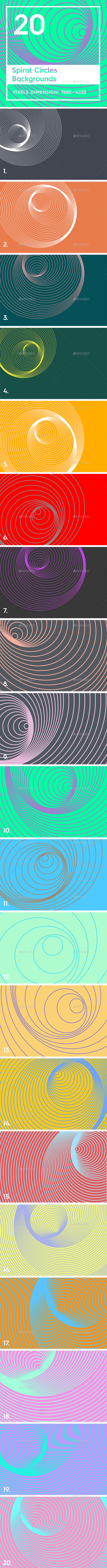 20 Spiral Circles Backgrounds - Abstract Backgrounds