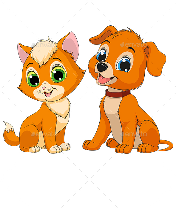 Kitten and Puppy - Animals Characters