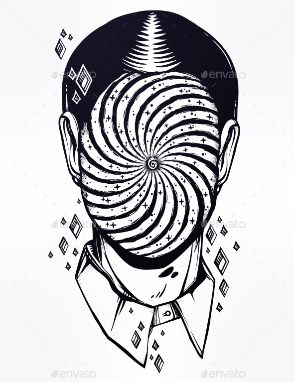 Portrait of a Weird Man with Anonymous Face. - People Characters