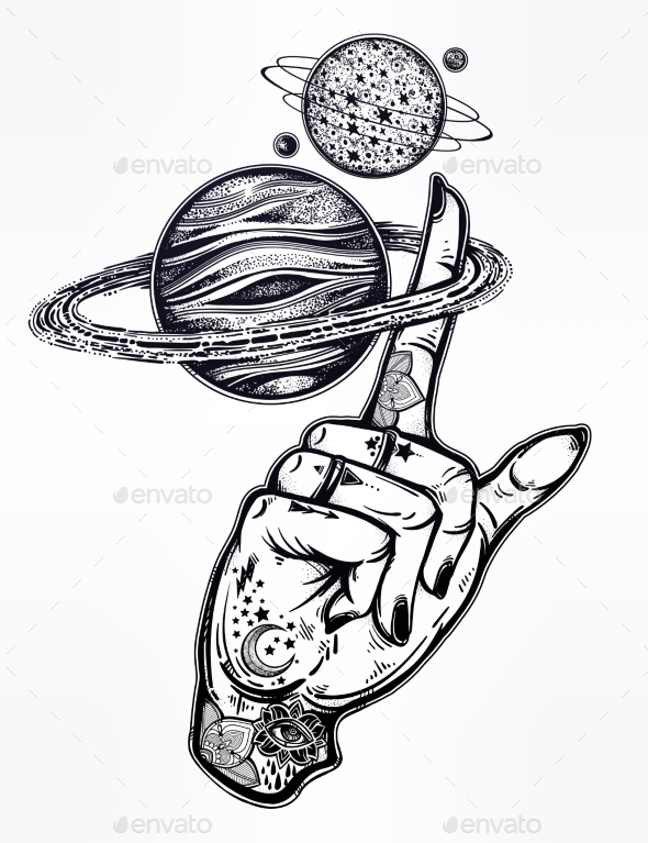GraphicRiver Flash Style Inked Human Hand with Saturn Planet 21162617 GraphicRiver Flash Style Inked Human Hand with Saturn Planet 21162617