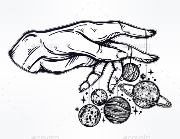 GraphicRiver Human Hand Marionette Puppet Planets Illustration 21162628 GraphicRiver Human Hand Marionette Puppet Planets Illustration 21162628