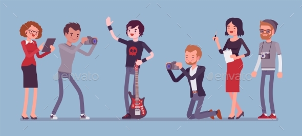 Famous Rockstar and Journalists - People Characters